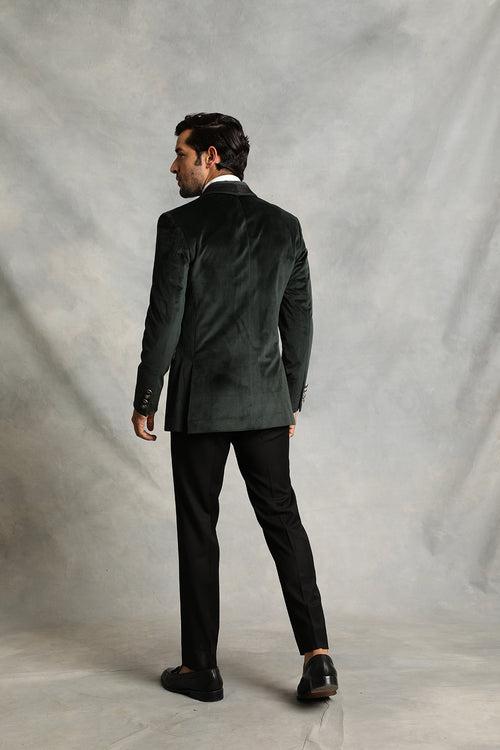 GREEN VELVET TUXEDO SET