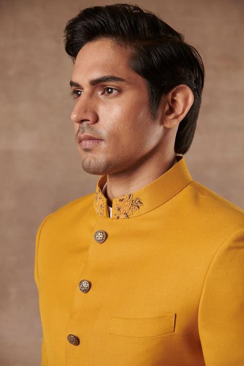 CLASSIC MUSTARD SHERWANI SET