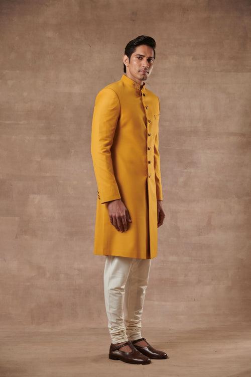 CLASSIC MUSTARD SHERWANI SET