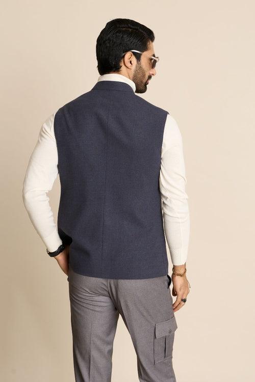 GREY FLANNEL DOWN VEST