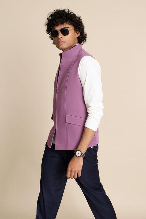 LAVENDER ZIPPER DOWN VEST