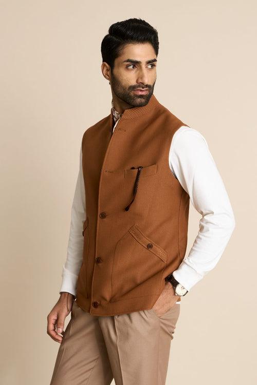 TAN KNIT DOWN VEST