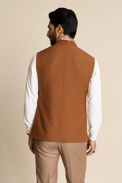 TAN KNIT DOWN VEST