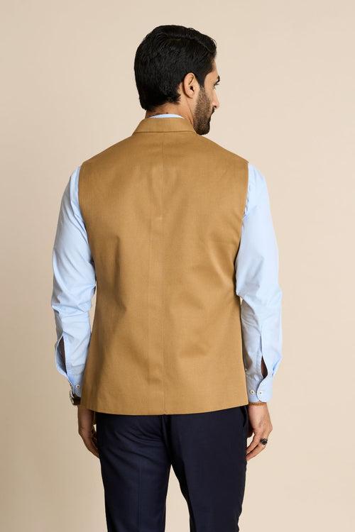 BEIGE COTTON ESSENTIAL DOWN VEST