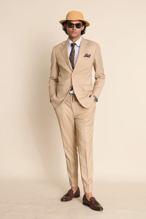 BEIGE CLASSIC FORMAL SUIT