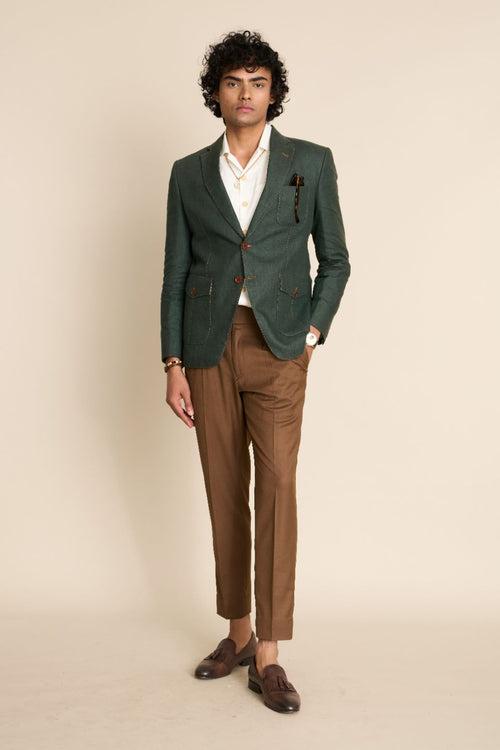 GREEN LINEN SARTORIAL BLAZER