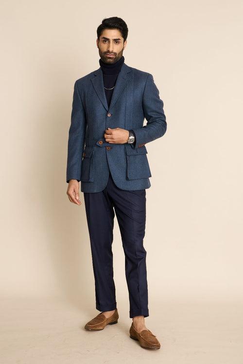 BLUE TWEED SARTORIAL BLAZER