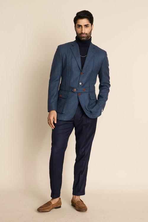 BLUE TWEED SARTORIAL BLAZER