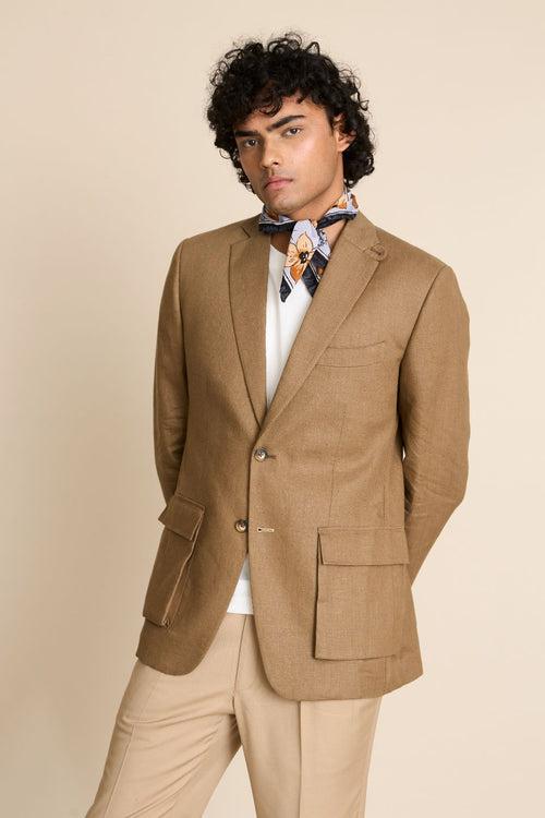 KHAKHI LINEN WEEKEND BLAZER