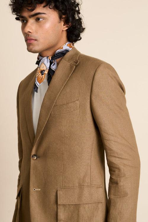 KHAKHI LINEN WEEKEND BLAZER