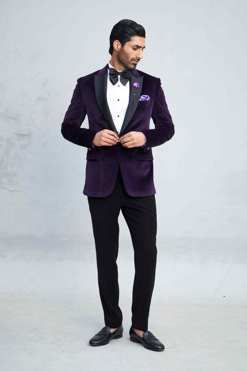 PURPLE IMPERIAL VELVET TUXEDO SET