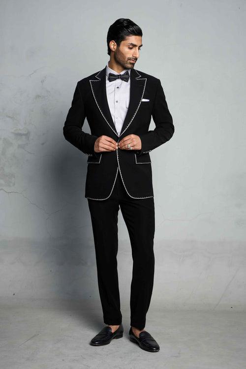 BLACK COMET STUDDED TUXEDO SET