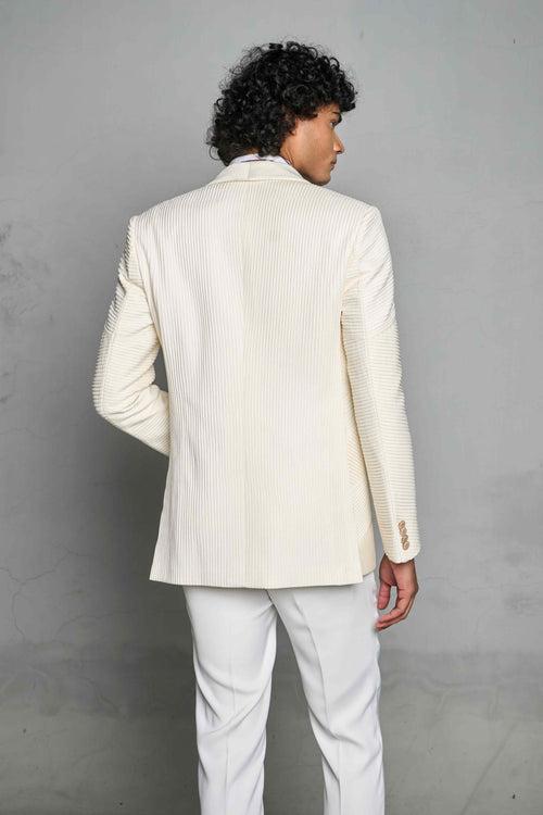 IVORY TUCKED TUXEDO SET