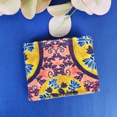 Mini Flap Wallet- Peach Garden