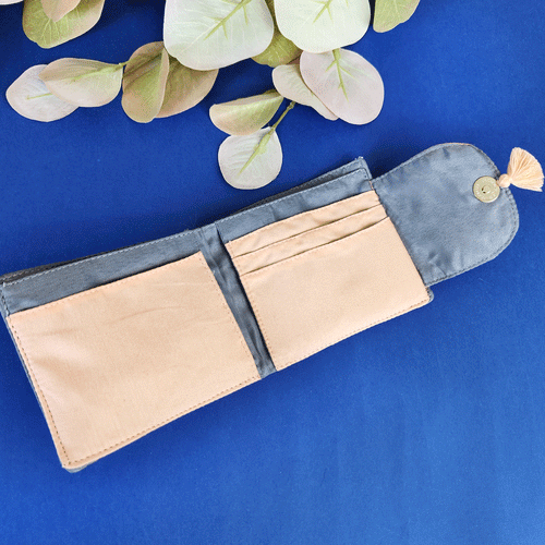 Mini Flap Wallet- Peach Garden