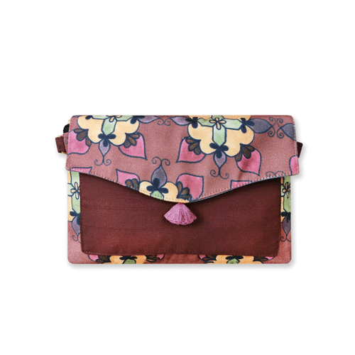 Athangudi Brown Floral Sling Bag