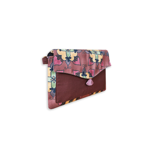 Athangudi Brown Floral Sling Bag