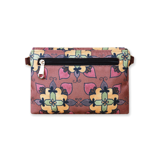 Athangudi Brown Floral Sling Bag