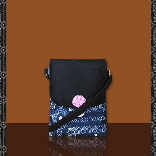 Warli Mobile Sling Bag-Black