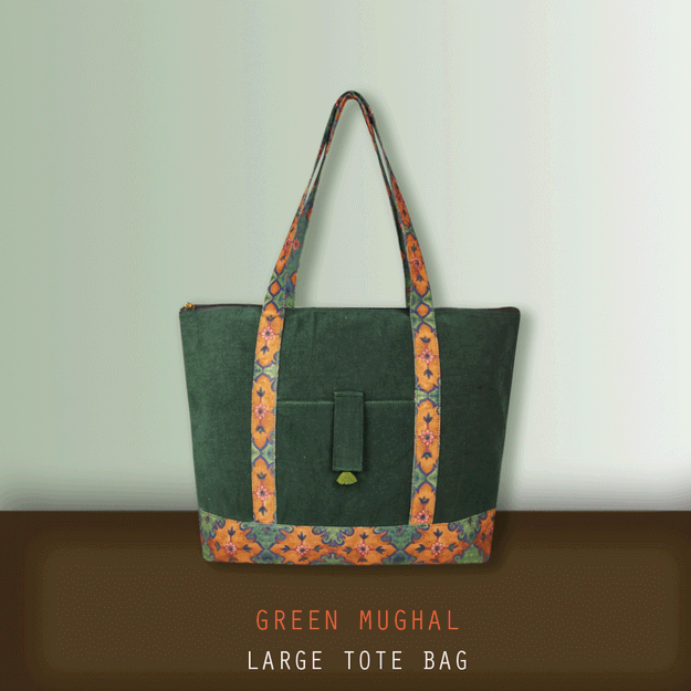 Green Mughal Large Tote Bag