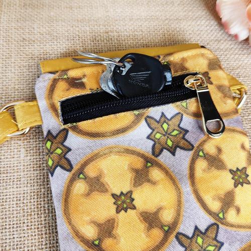 Flap Mobile Sling Bag- Mustard Chakra