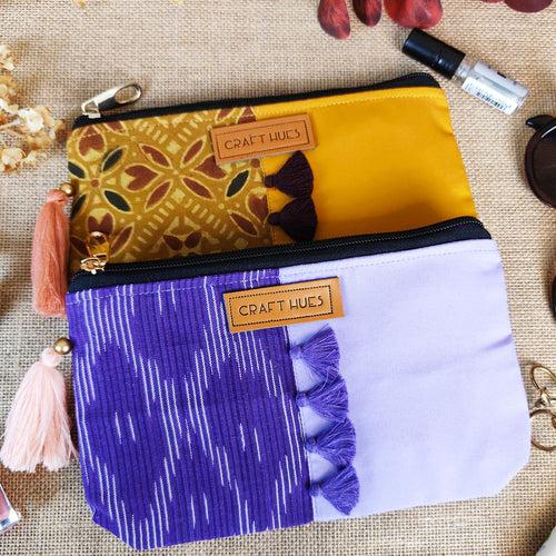 Mauve/Mustard Pouch Combo