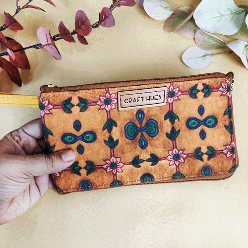 Dual-Zip Wallet- Mustard Mughal