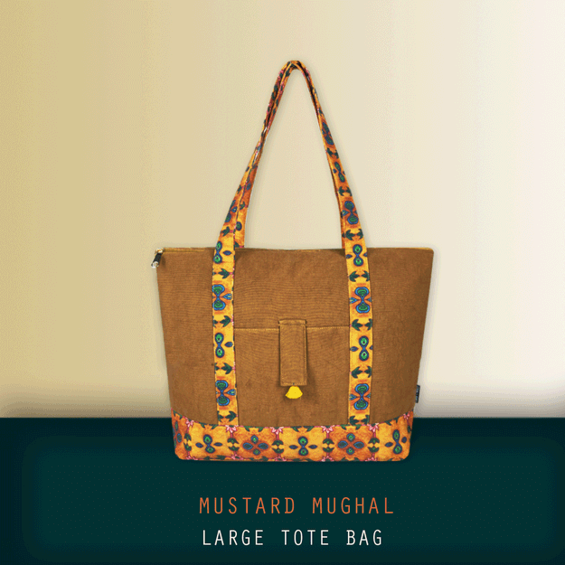 Mustard Mughal Large Tote Bag