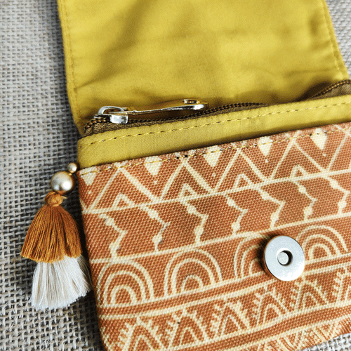 Mustard Warli Mini Wallet