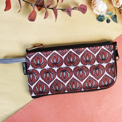 Dual-Zip Red Madhubani Lotus