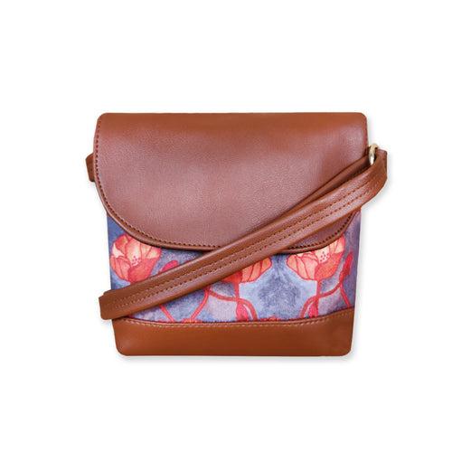 Orange flower Flap Sling Bag