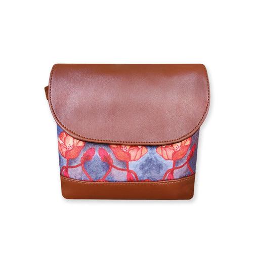 Orange flower Flap Sling Bag