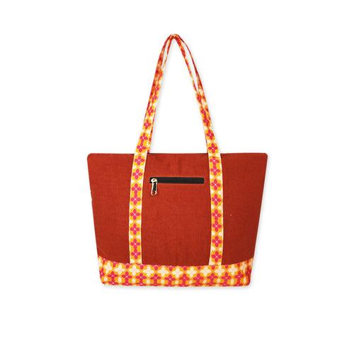 Orange Petals Large Tote Bag