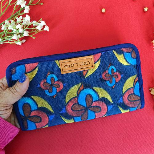 Red-Blue Flower Book Wallet