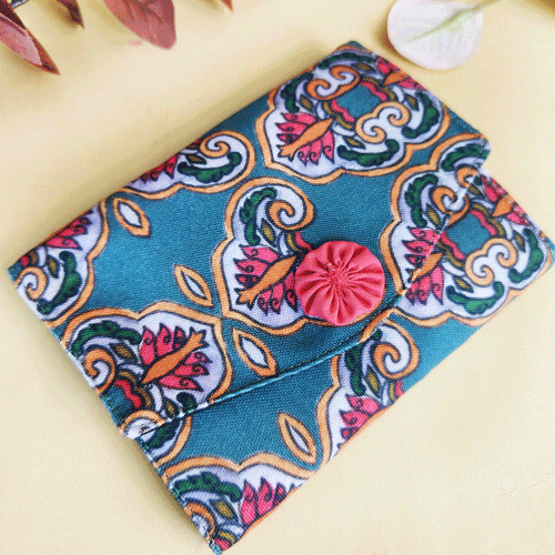 3-Fold Wallet- Blue Jharokha