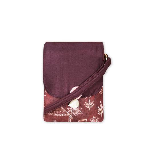 Warli Mobile Sling Bag-Brown