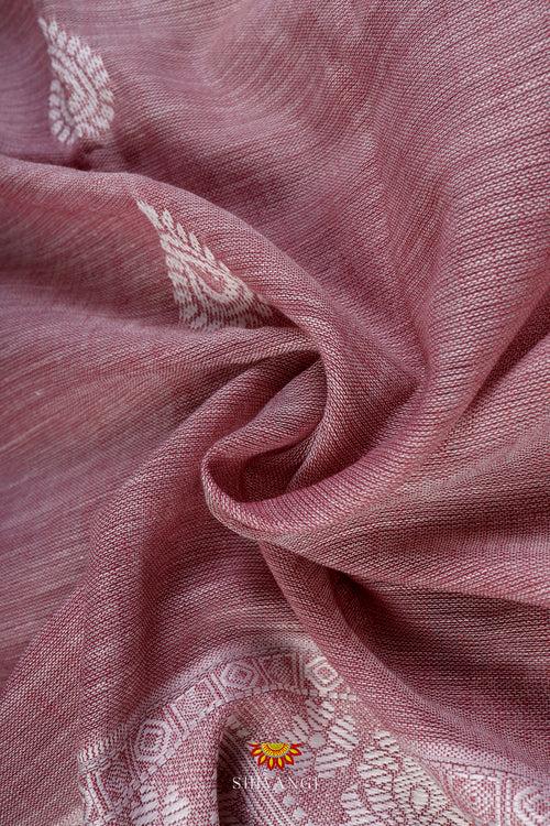 Pink & White Ethnic Cotton Saree !!!