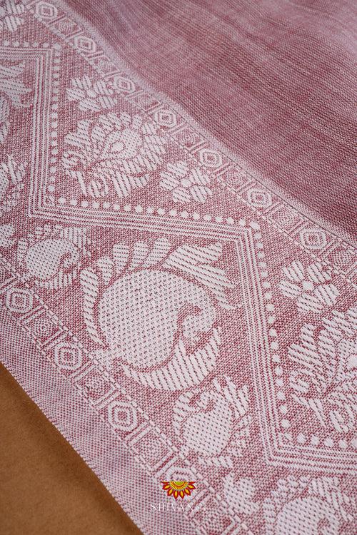 Pink & White Ethnic Cotton Saree !!!