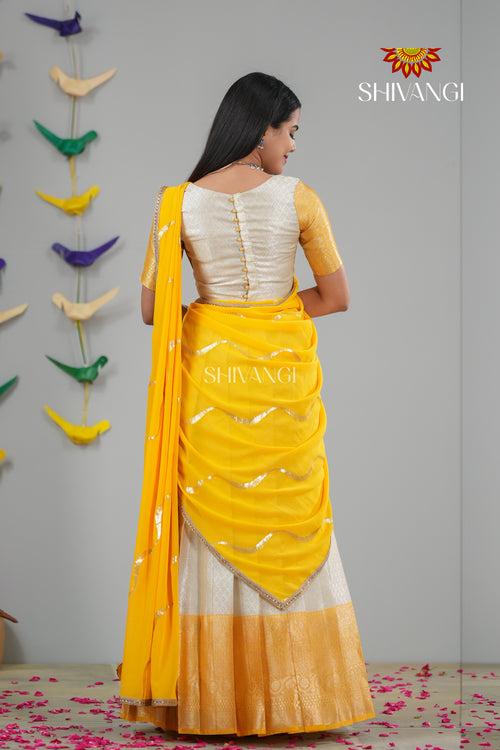 Yellow Moon Light Traditional Half saree | Lehenga For Girls !!!