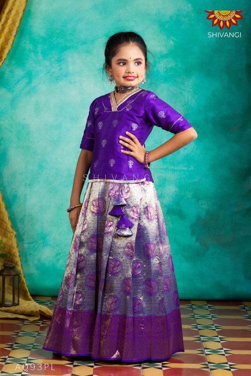 Girls Purple Dancing Annam Pattu Pavadai | Langa