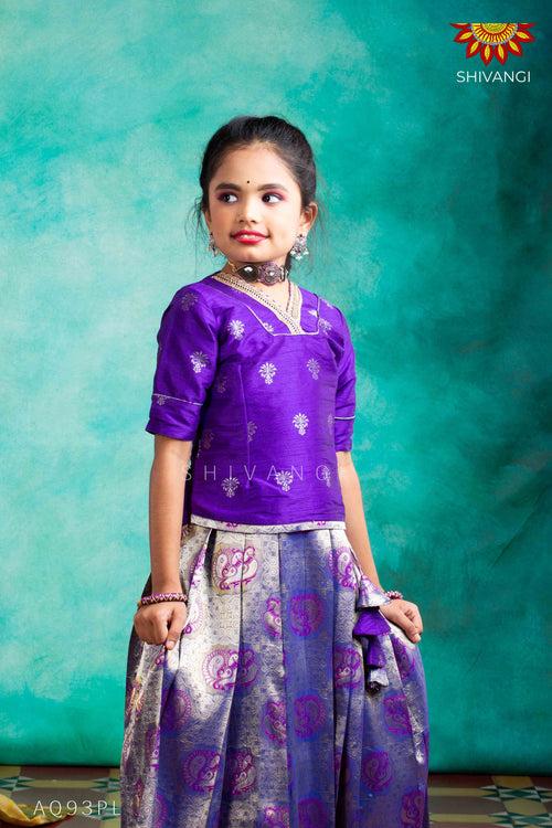 Girls Purple Dancing Annam Pattu Pavadai | Langa