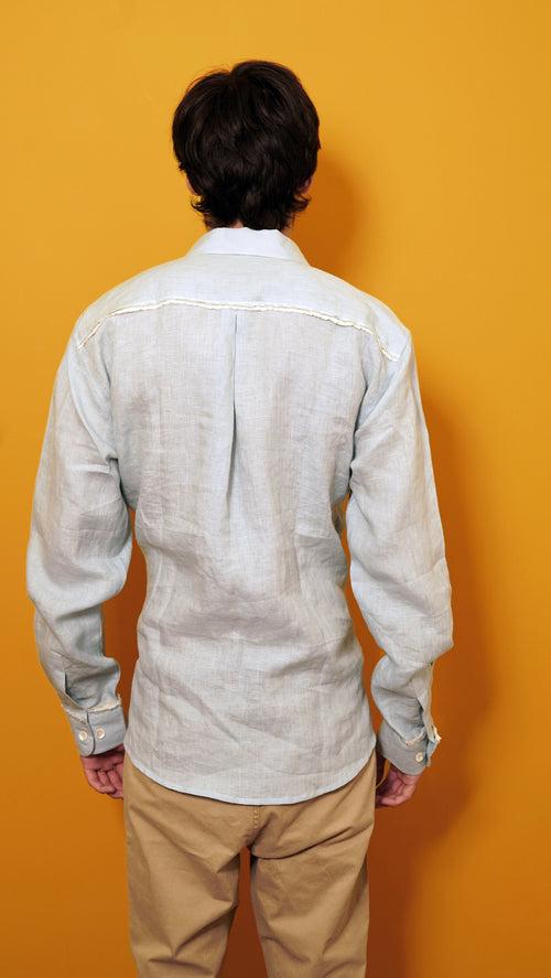 Powder Blue Linen Shirt