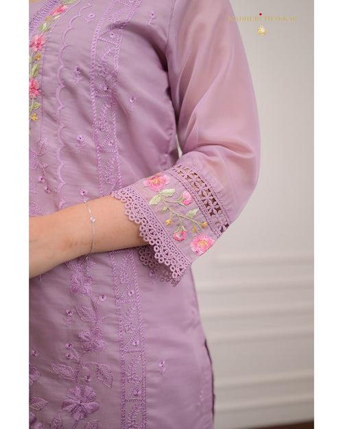 Lilac Pakistani Organza Suit