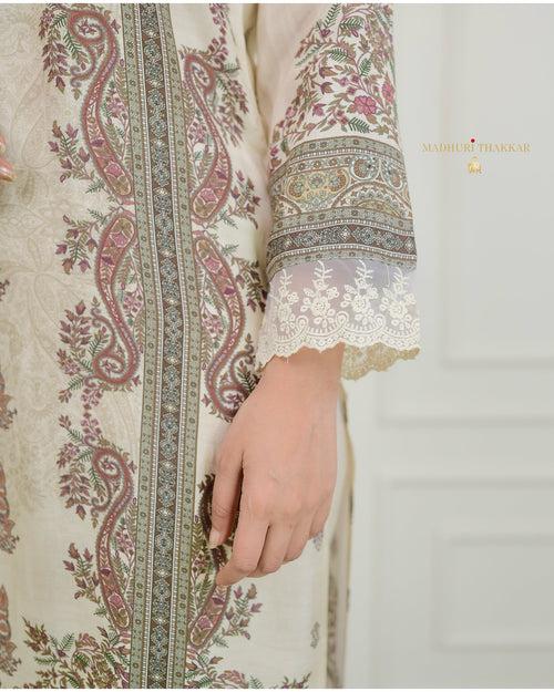 Ivory Pearlwork Digital Printed Pakistani Suit