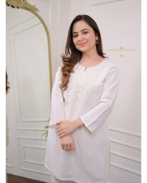 White Chikankari Tunic