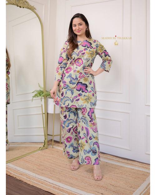 Multi Floral Cotton Loungewear Set