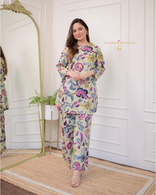 Multi Floral Cotton Loungewear Set