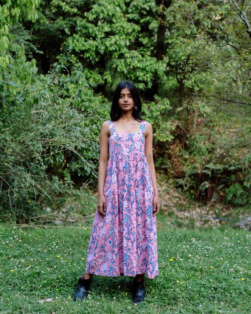 PEACH FLORAL RAPID MAXI DRESS