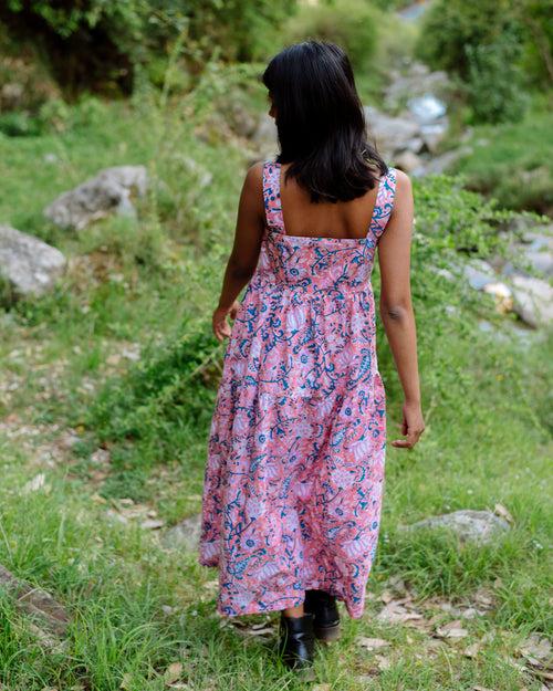 PEACH FLORAL RAPID MAXI DRESS