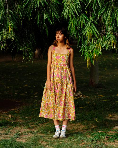 PINK FLOWER RAPID MAXI DRESS